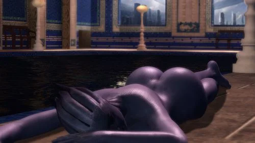 Preview of Artwork: Asari relaxing in a Roman bath