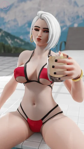 Preview of Artwork: Ashe at the pool